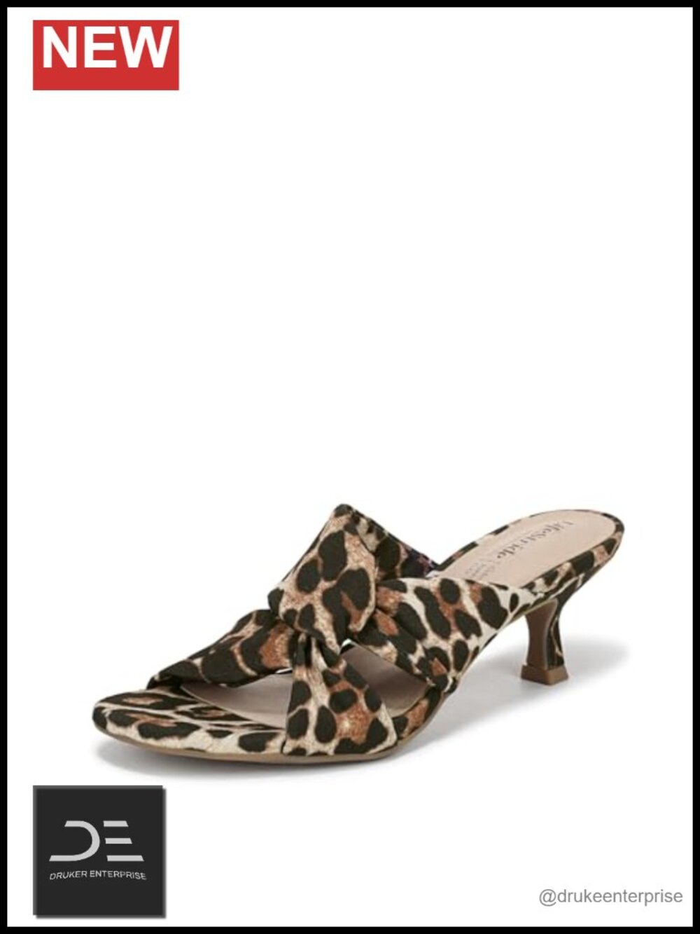 Women's Slide Heeled Sandals with Soft System Comfort, Flare Heel